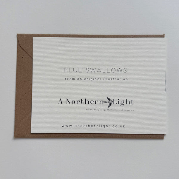 Blue Swallows Greetings Card