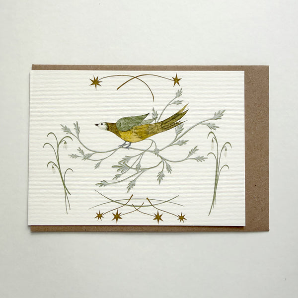 Folk Bird Greetings Card