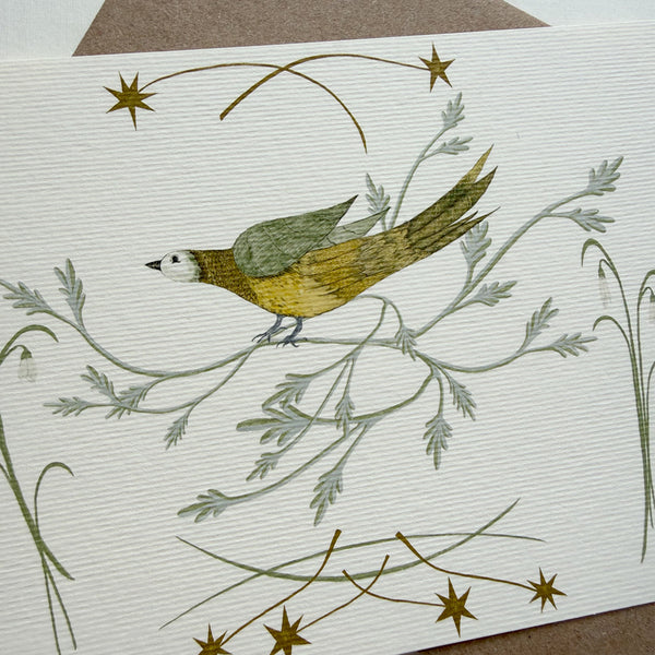 Folk Bird Greetings Card