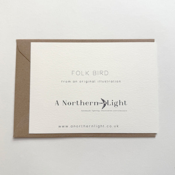 Folk Bird Greetings Card