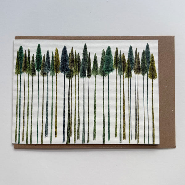 Green Trees Greetings Card