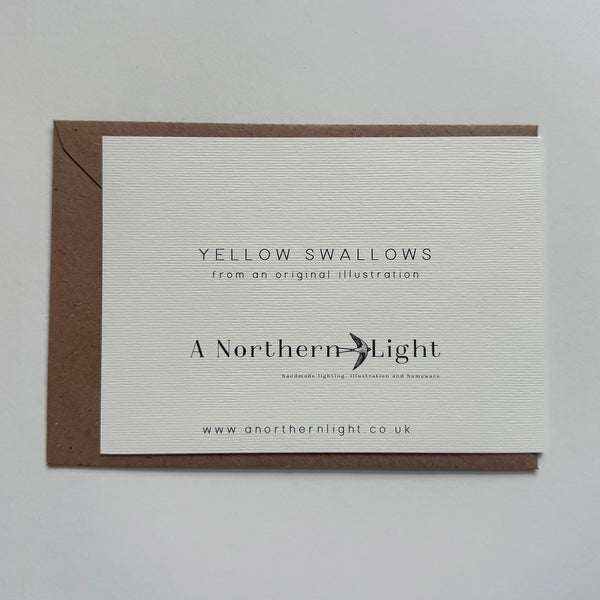 Yellow Swallows Greetings Card