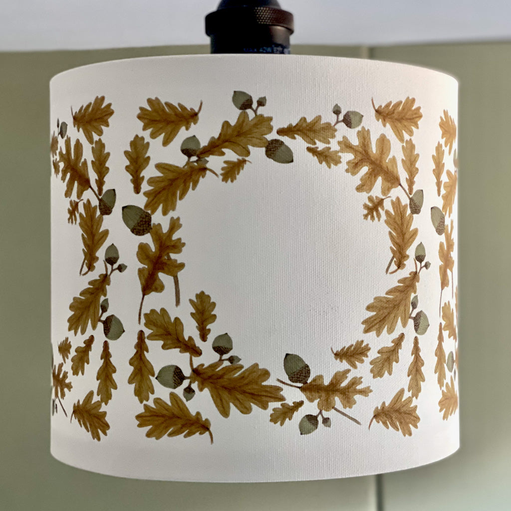 Oak Leaves and Acorns Lampshade