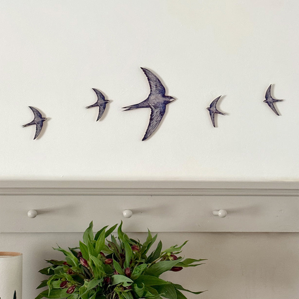Small Wooden flying swallows