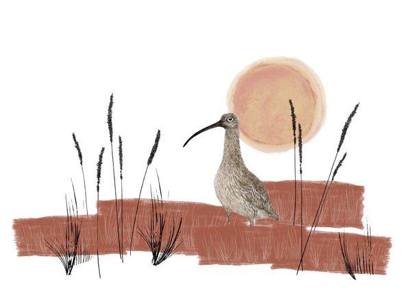 Curlew and Grasses lamp