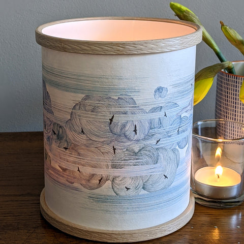 Clouds and Birds Candle Cover