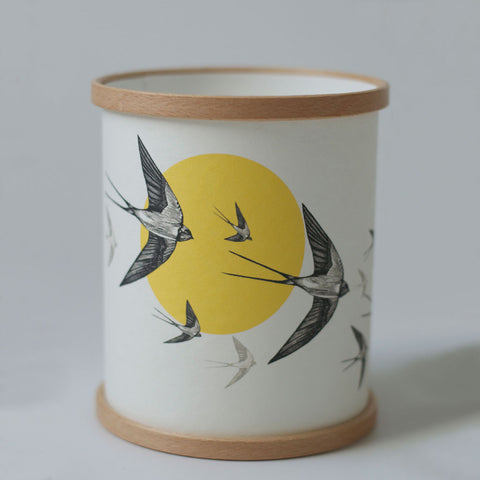Yellow Swallows Candle Cover